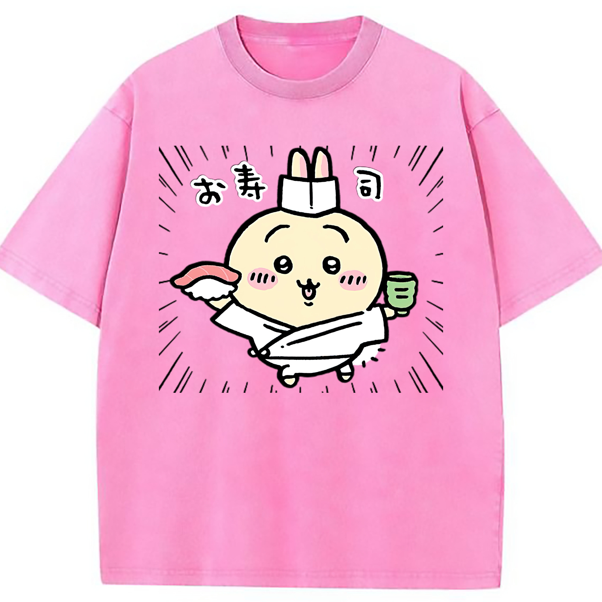（画像用） ちいかわ うさぎ Chii-kawa usagi 綿100% ヴィンテージ風 半袖Tシャツ（フロントプリント）